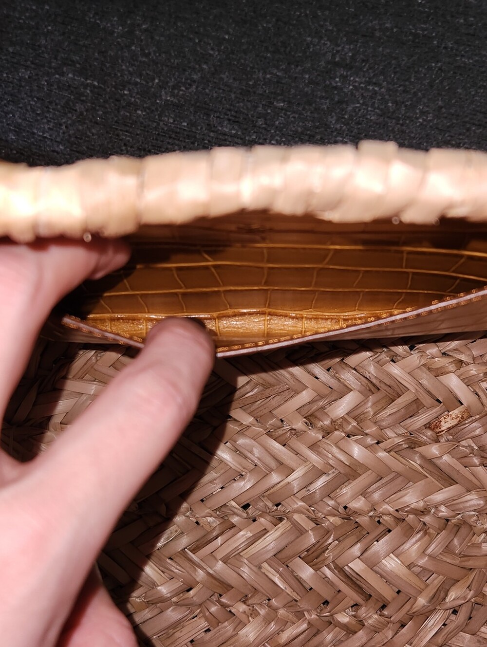 🌞Pamela Munson🌞 - Cognac Beach & Town Woven Seagrass Tote Bag - Picture 12 of 12